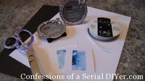 Black cardstock, white cardstock, scissors, frames, ribbon for hanging (or onament frames already made for hanging), side profile images