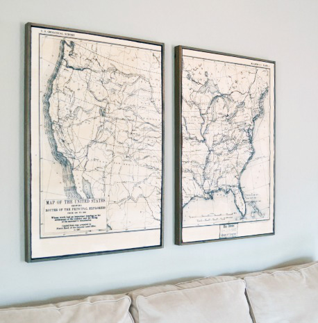 Framed U.S. Explorer Route Map from Little Red Brick House