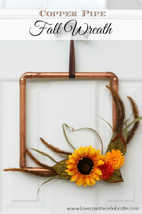 DIY Copper Pipe Fall Wreath from Love Create Celebrate