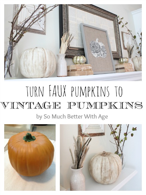 Vintage Chalk Paint Pumpkins from So Much Better with Age