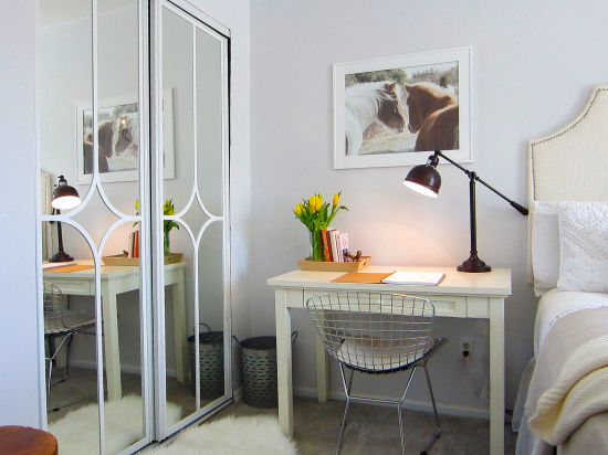Mirrored Closet Door Makeover from The Honeycomb Home