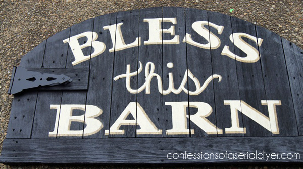 Bless this Barn sign from an old gate