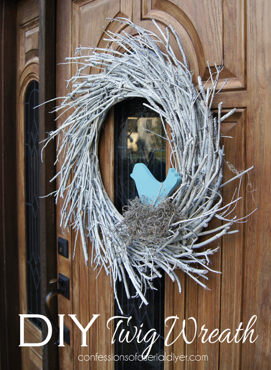 Winter Twig Wreath (Made from Twigs from the back yard!)