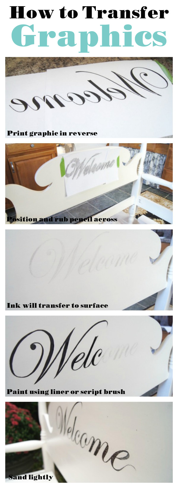 Easy way to transfer letters or graphics to a project