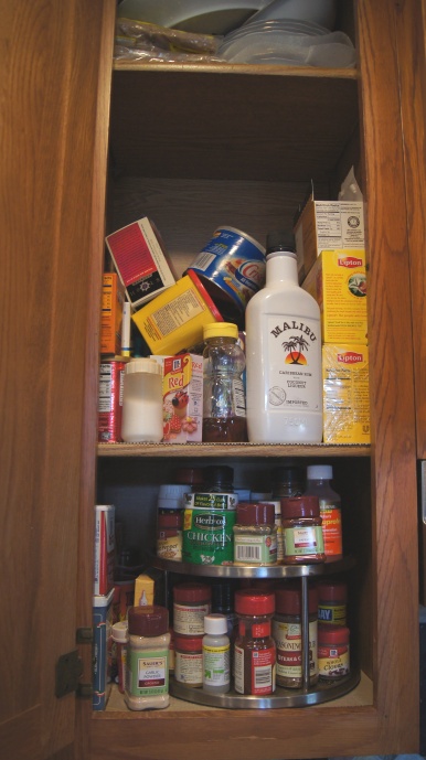 Spice cabinet before