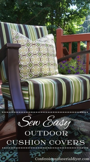Sew Easy Outdoor Cushion Cover Tutorial/Confessions of a Serial Do-it-Yourselfer