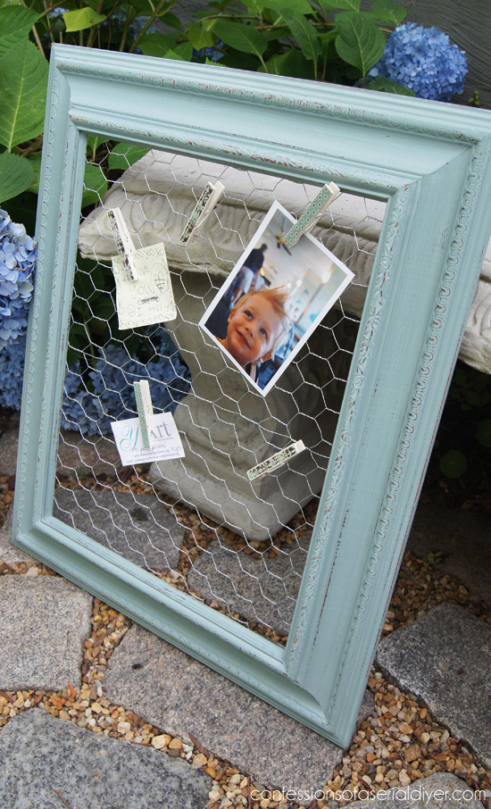 Chicken Wire Message and Photo Board