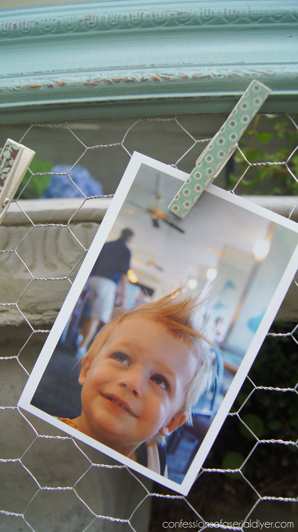 Chicken Wire Message and Photo Board
