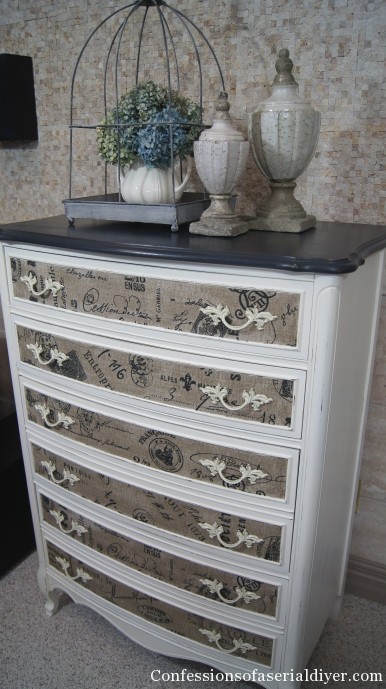 Dresser with Fabric Inlay