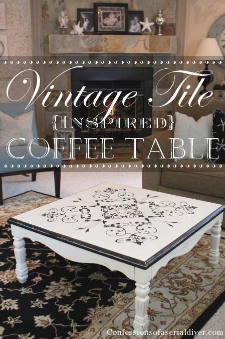 Table with Vintage Tile-Inspired Design