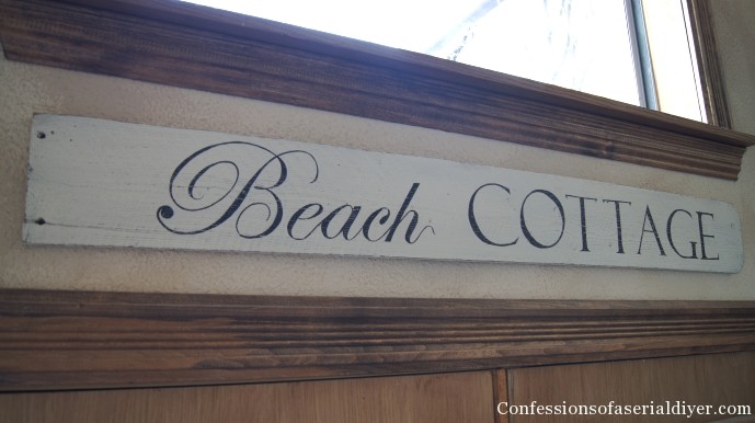 "Beach Cottage" sign from old fence pickets