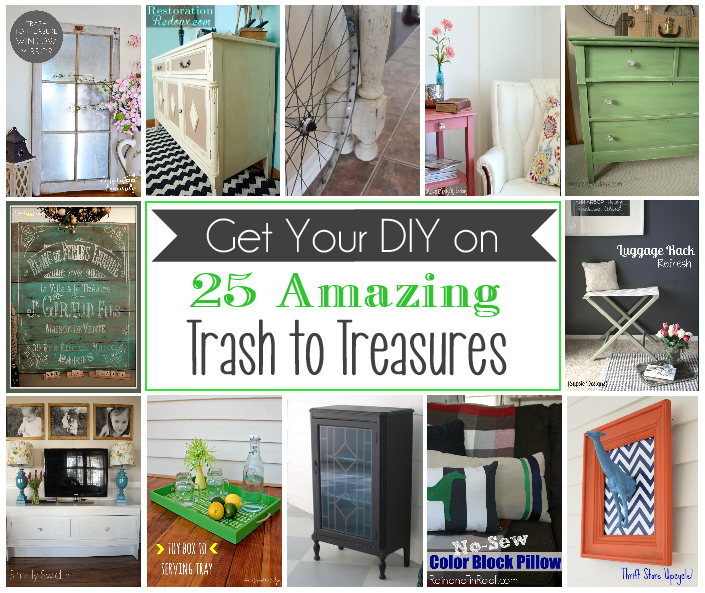 25 Amazing Trash to Treasure Projects {Get Your DIY on Features}