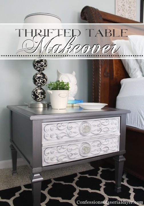 Thrifted side table gets a glam makeover