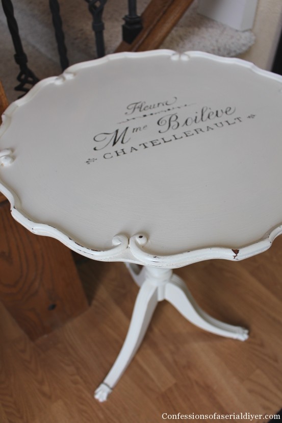 Scalloped Table with French Graphic