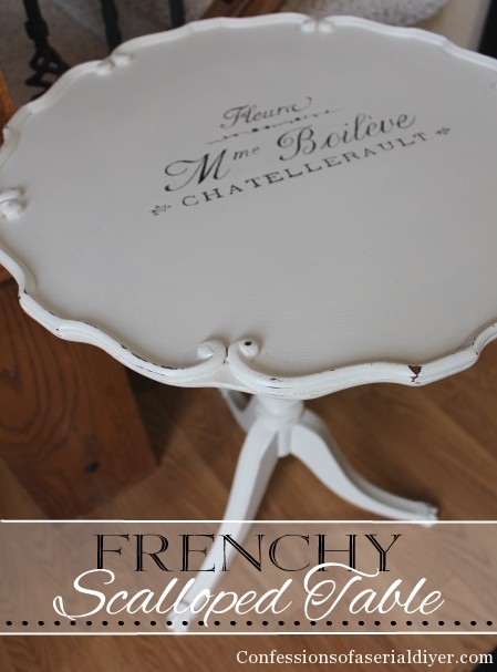 Scalloped Table with French Graphics