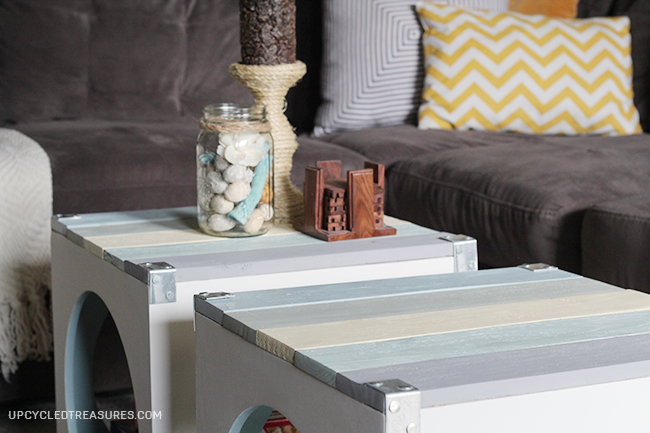 Beach Inspired Pallet Coffee Table via Upcycled Treasures