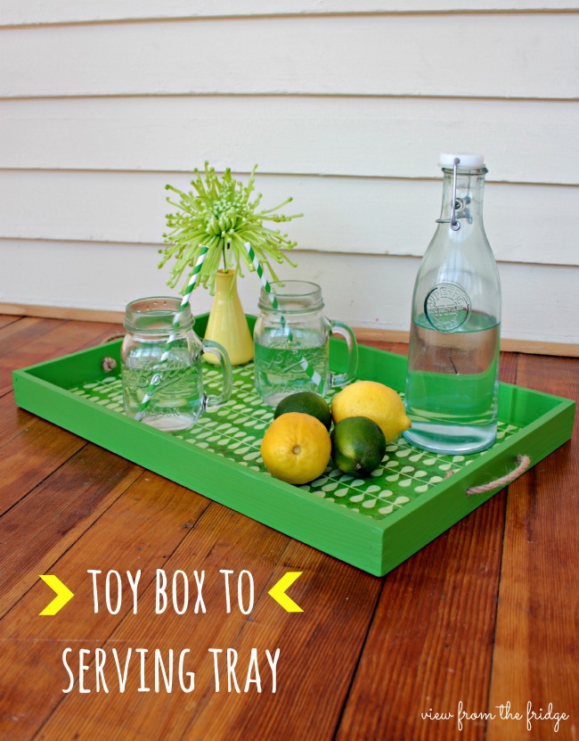 Upcycle Toy Bin to Serving Tray via View from the Fridge