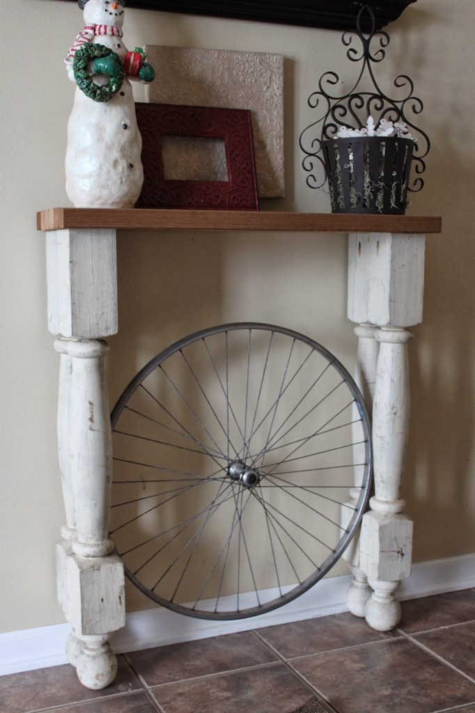Bicycle Wheel Foyer Table via Reinvented