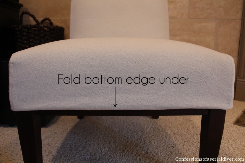 Slip-Covering an Armless Accent Chair 