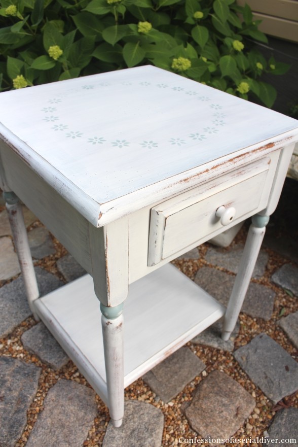 Flower Stenciled Side Table | Confessions of a Serial Do-it ...