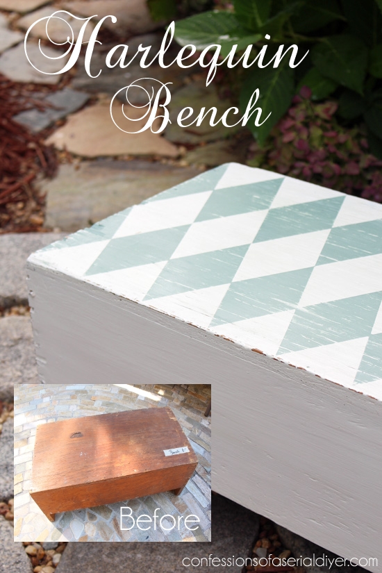 Harlequin Bench {Including howto create the perfect harlequin pattern}