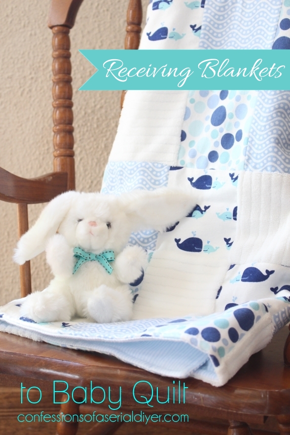 How to make a baby quilt from receiving blankets