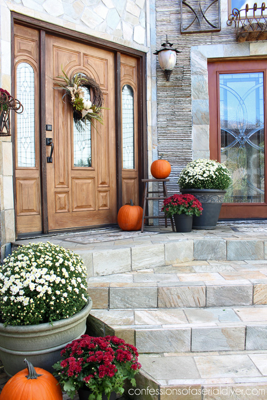 Fall front porch and wreath tutorial