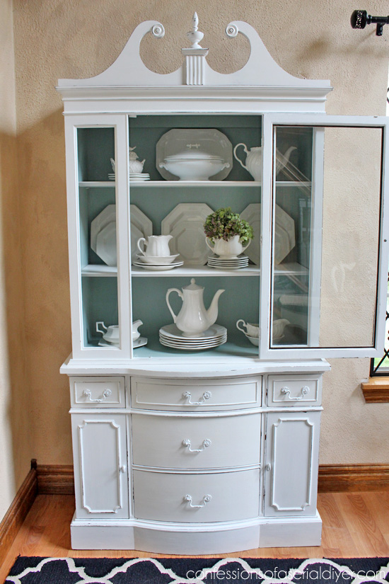 Duck and White China Hutch 
