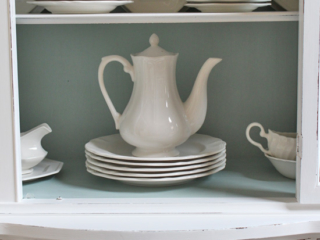 Blue and white china cabinet