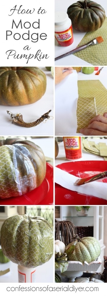 How to Mod Podge a Pumpkin