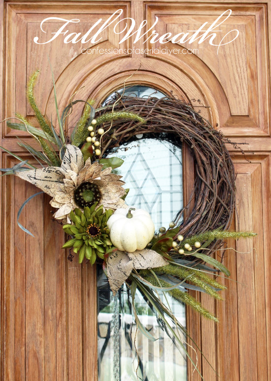 Neutral Fall Wreath from confessionsofaserialdiyer.com