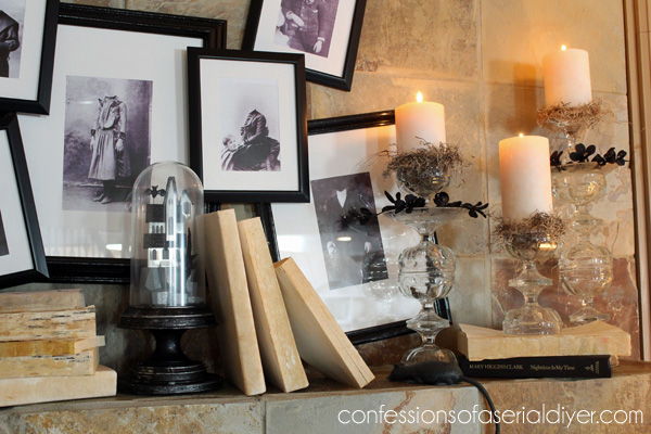 Pottery Barn Ghostly Gallery Inspired Halloween Mantel