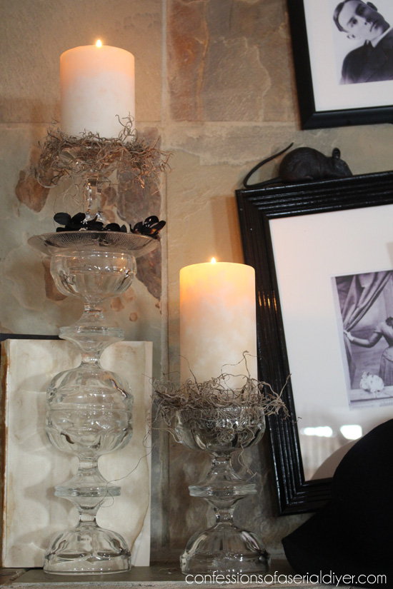 Pottery Barn Ghostly Gallery Inspired Halloween Mantel