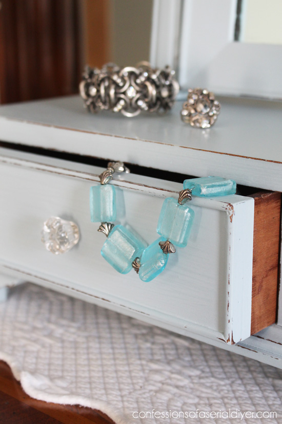 Antique Mini Chest with Mirror Makeover