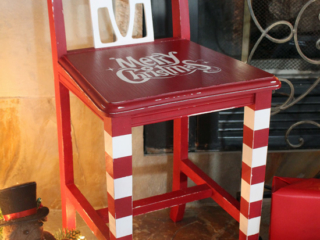 This little chair got a sweet Christmas Makeover!