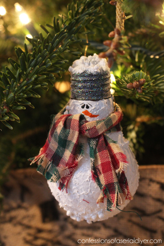 Snowman Light Bulb Ornament