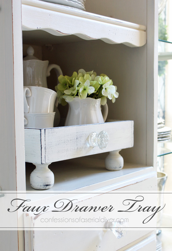 A plain tray is updated to look like a repurposed drawer!