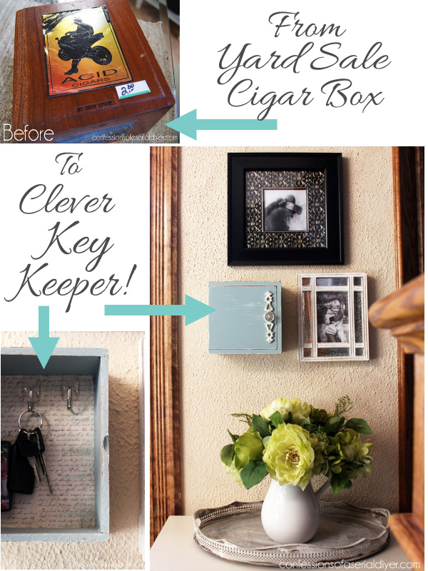 Turn a cigar box into the perfect place to hang your keys!