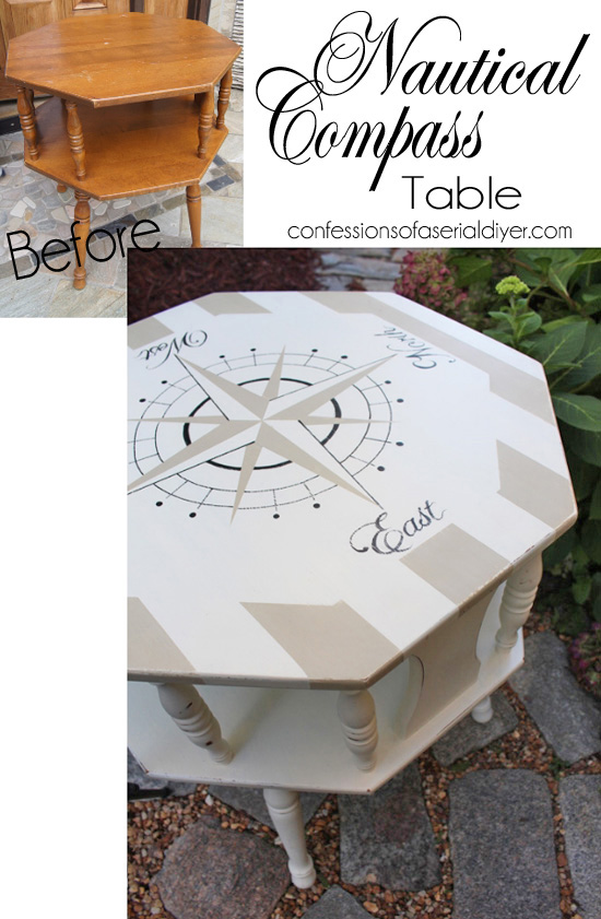 Nautical Compass Table/Confessions of a Serial Do-it-Yourselfer 