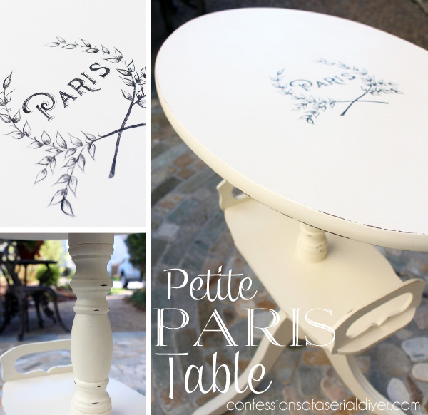 Petite side tables with French Graphics/Confessions of a Serial Do-it-Yourselfer 