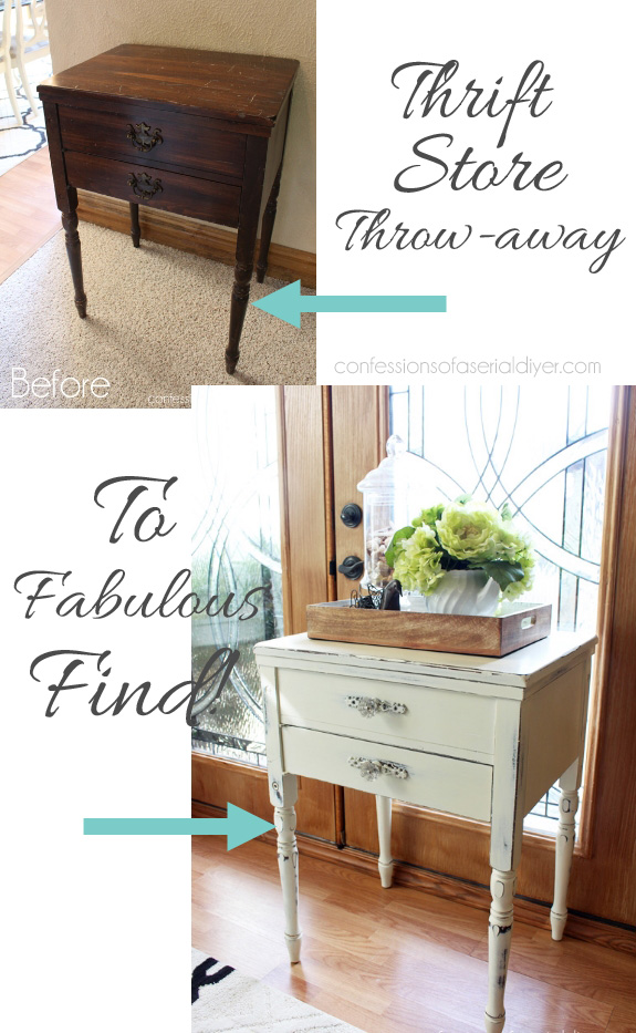 Sewing cabinets make perfect side tables!