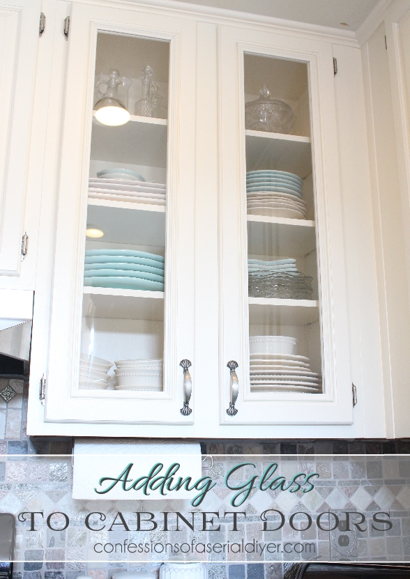 Adding glass to cabinet door poster.