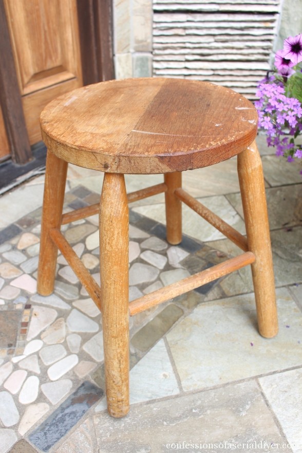 Dropcloth-Rosette-Trimmed-Stool-1