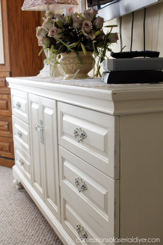 This was a dated oak dresser that was brought  to life with DIY chalk paint!