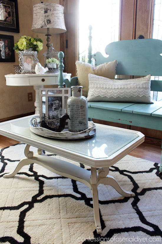 French-Inspired Coffee Table Makeover with Fabric and Lesley Riley's TAP paper
