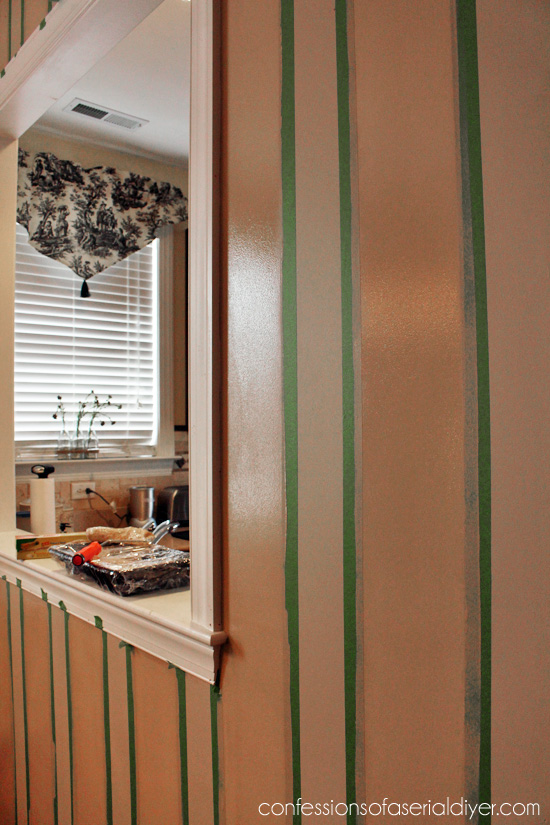 Striped accent wall using Frog Tape