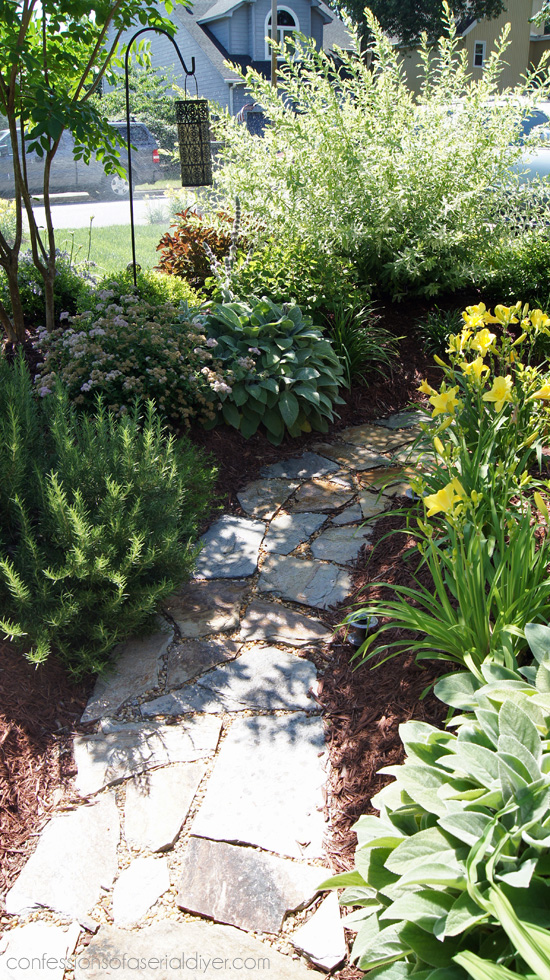 Pathway landscaping form our front yard makeover