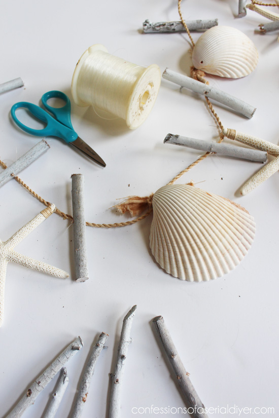 Make a shell garland to add a splash of Summer to your decor!