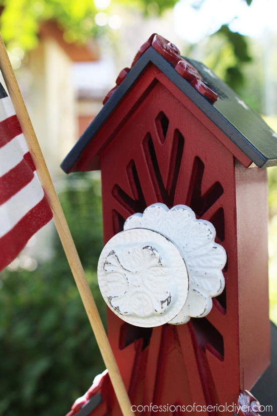 Patriotic Birdhouse from a $2 thrift store find
