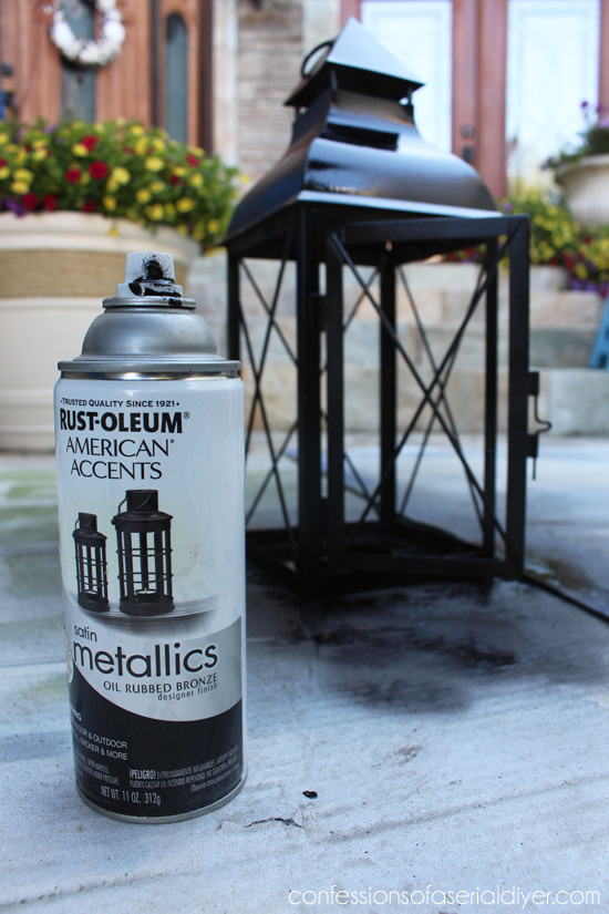Update an old faded lantern with a little spraypaint!